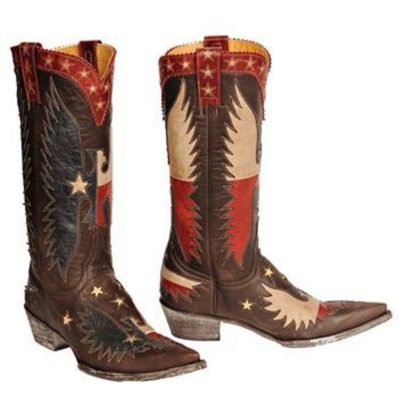 Old Gringo Shoes - Old Gringo Americana Where Eagles Fly Inlay Western Cowboy Boot Size 8.5